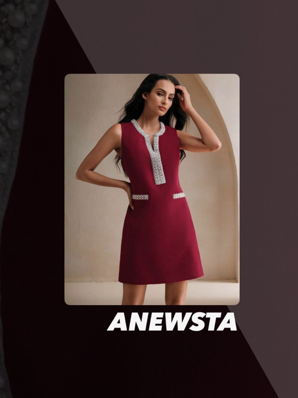 EUC Anewsta Embellished Sheath Dress